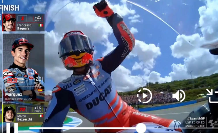 MotoGP | Bagnaia vencedor en Jerez, por delante de un Marc Márquez que puso la emoción